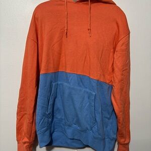 Zine Clothing Two-Tone Orange and Blue Hoodie